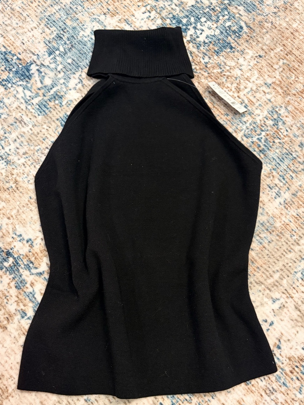 White House Black Market Black Sleeveless Turtleneck Knit Camisole